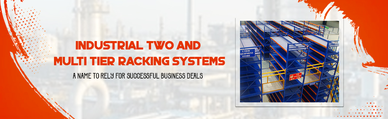 Multi-level warehouse storage system with mezzanine and racking